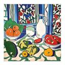 Tekstil plakat Frugt og grøntsager på køkkenbordet - Inspireret af Matisse - Zamart