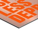 Geborsteld Alu-Dibond met goud-, zilver- & kopereffect - More Espresso less depresso - Fritsch