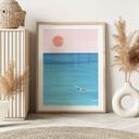 Póster Ríos - Natación al atardecer