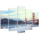 5 stykke lærredstryk, Golden Gate Bridge - Landskab