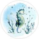 Sticker mural Kvilis - Hippocampes en solitaire