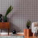 tapet med bølger og linjer beige grå - non-woven grafisk tapet i retrolook