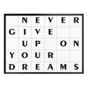 Plakat - Gitter - Never give up on your dreams