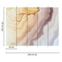 Orange og blå non-woven tapet Designwalls Marble Waves stenlook moderne