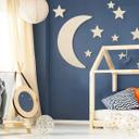 Decoración en madera de álamo - luna y estrellas