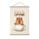 Tekstil plakat Capybara i kaffe - Capychino