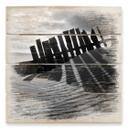 Cuadro de madera paisaje playa - 40x41,5 cm