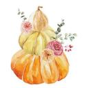 Ramo de calabaza con rosas cuadro de ventana