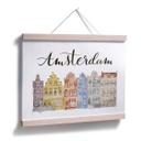 Póster Skyline of Amsterdam - Acuarela