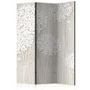 Screen room divider - Cremede postblomster, 3-delt