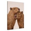 Canvasbillede Kælende capybara-par