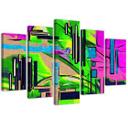 5 stykke lærredstryk Abstrakt landskab