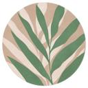 Vinilo decorativo Ramas tropicales en un suave juego de colores - Costa - Redondo