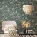 Papier peint fleuri sans PVC - Papier peint intissé Floral de A.S. Création Vert Blanc Rose 386362