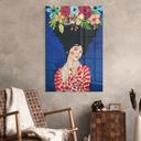 Acrylglas afbeelding Vrouw met bloemen in het haar - Hülya
