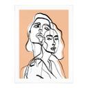 Póster line art retrato de dos mujeres - Treechild