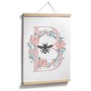 Póster abeja con corona de flores - inspirado en Bridgerton
