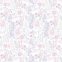 Blomstret tapet til børneværelset i lilla og rosa, flot non-woven tapet Made in Germany 