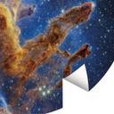 Fototapet James Webb Telescope - Pillars of Creation - Rundt - selvklæbende/ikke-vævet