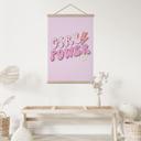 Póster de tela Girl Power retro lettering púrpura