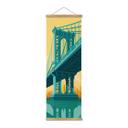 Póster de tela vista de la ciudad a través del puente de Manhattan - Heemskerk - Panorama