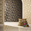Versace design tapet i guld og sort non-woven tapet luksus medusa hoveder