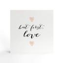 Billede af træ til at hænge op - Confetti & Cream - But first love - 15x15 cm