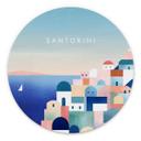 Dibond vægdekoration Huse på Santorini - Rivers – print på aluminium (Alu-Dibond)