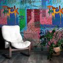 Graffiti tapet farverigt - non-woven tapet street art design - ungdomsværelse tapet