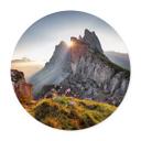 Póster Amanecer en las montañas del Tirol del Sur - Redondo