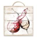 Cuadro de madera copas de vino - 40x41,5 cm