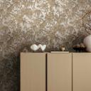 Papel pintado botánico beige-marrón - Papel pintado de muestra exótico con hojas - Papel pintado no tejido