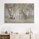 Canvas schilderij schattige bosdieren tussen bomen - Ms Tiff