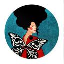 Póster Mujer con alas de mariposa - Hülya - Redondo