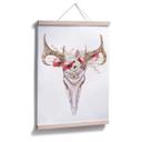 Póster Kvilis - Calavera Boho Flores Rojas