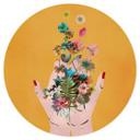 Wall Sticker Treechild - Colorful flowers in Frida's hands