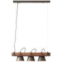 Pendelleuchte Eva, metallic, 70 x 115 cm, Holz Pendellampe