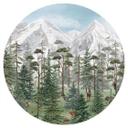 Vinilo decorativo de animales del bosque verde alpino - Kikki Belle - Redondo