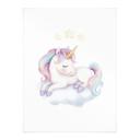 Póster de unicornio dormido con estrellas | Simpática criatura mítica para la habitación del bebé