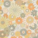 Vintage blomstertapet orangegrønt - blomstret Ikke-vævet tapet i retrostil - tapet