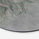 Wanddecoratie Exotische palmbladeren roze-groen - Ms Tiff - Alu-Dibond Rond