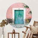Vinilo decorativo Fachada de casa mediterránea en Lisboa - Zwart - Redondo