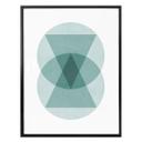 Póster Nouveauprints - Círculos y triángulos aqua