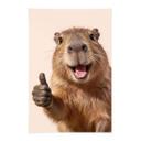 Glad Capybara Tekstil plakat med tommelfingre op