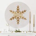 Vinilo decorativo navideño - Copo de nieve dorado redondo - Orara Studio
