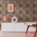 Papel pintado no tejido con motivo floral marrón beige - papel pintado con gramíneas