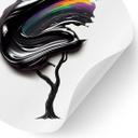 Vinilo decorativo árbol con corona 3D negro - Mielu - Redondo