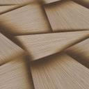 Papel pintado no tejido con formas geométricas y efecto metálico en dorado