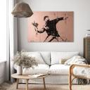 Geborsteld Alu-Dibond met goud-, zilver- & kopereffect - De Bloemenwerper - Banksy