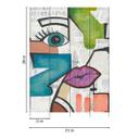 Pop art tapet farverigt - retro vintage non-woven tapet med ansigtsmotiv til stue og kontor